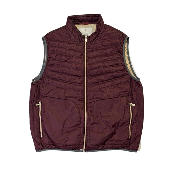 Brunello Cucinelli mens 3XL XXXL burgundy puffer full zip body warmer vest EUC - Picture 1 of 7